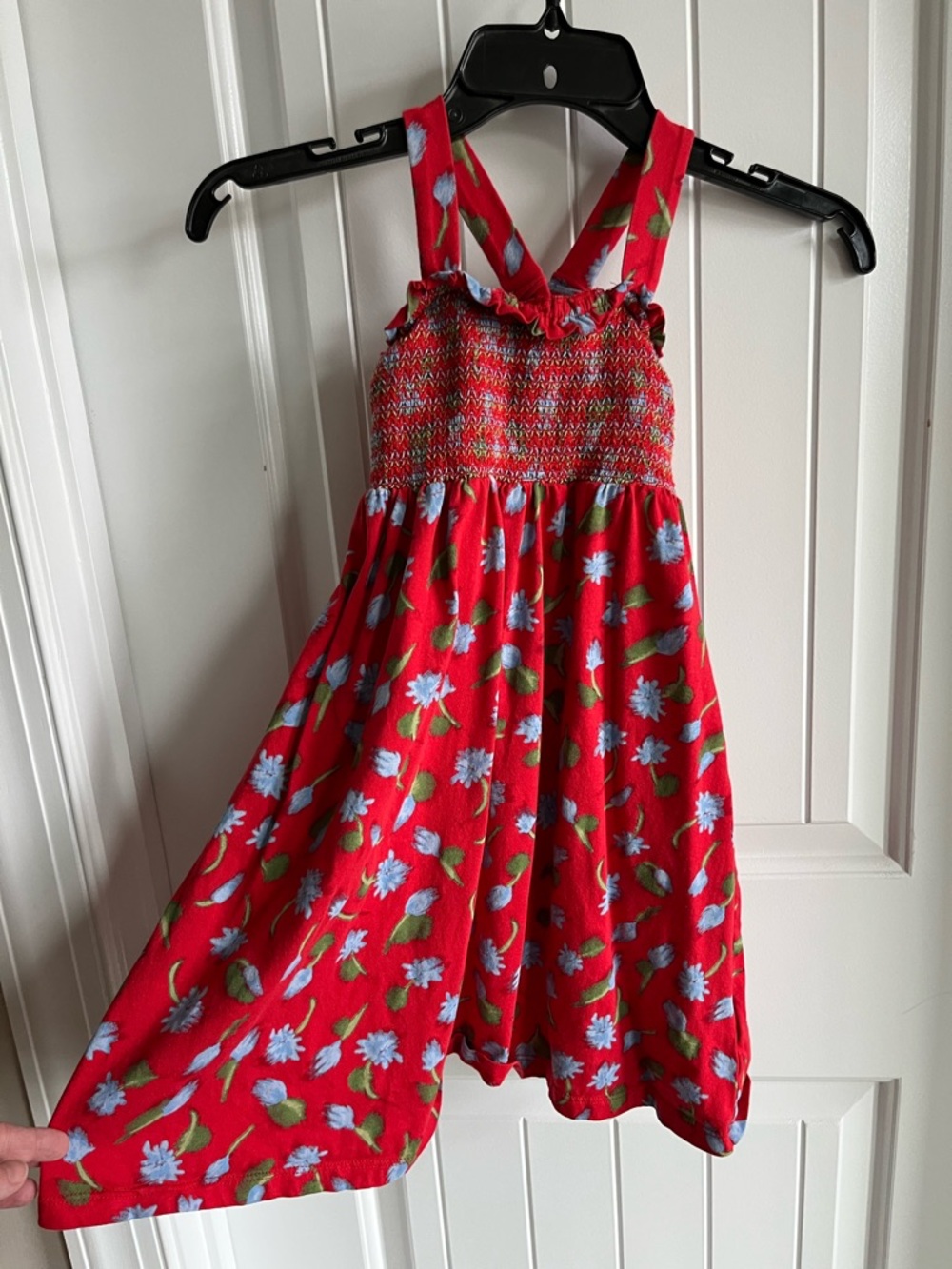 Crewcuts Red Floral Smocked Halter Dress